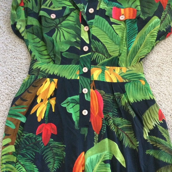Farm Rio Cocoa Forest Jumpsuit w/ pockets NWT - Picture 11 of 16